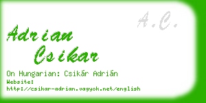adrian csikar business card